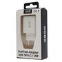 Carregador de rede Universal Fast Charger (PD) Dual Type-C / USB COOL (20W) Branco