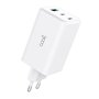 Carregador de Rede Universal Triplo (PD) 2 x Tipo-C + USB COOL (100 W) GaN Branco