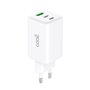 Carregador de Rede Universal Triplo (PD) 2 x Tipo-C + USB COOL (GaN 65 W) Branco