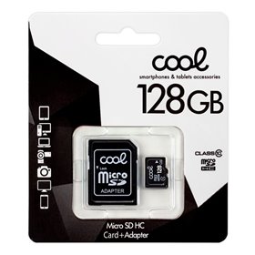 Cartão de Memória Micro SD com Adaptador x128 GB COOL (Classe 10)