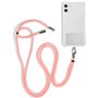 Cordão suspenso universal COOL com cartão de smartphone Rosa