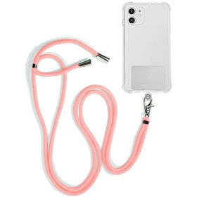 Cordão suspenso universal COOL com cartão de smartphone Rosa
