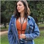 Cordão suspenso universal COOL em couro com cartão de smartphone Marrom