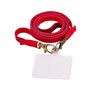 Cordão suspenso universal COOL em couro com cartão de smartphone Vermelho
