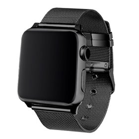 Correia COOL para Apple Watch Series 1 / 2 / 3 / 4 / 5 / 6 / 7 / 8 / 9 / SE (38 / 40 / 41 mm) Metal Preto