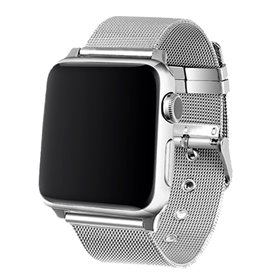 Correia COOL para Apple Watch Series 1 / 2 / 3 / 4 / 5 / 6 / 7 / 8 / 9 / SE (42 / 44 / 45 mm) Metal Prata