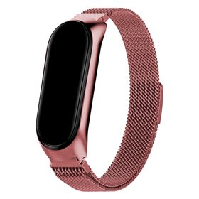 Correia COOL para Xiaomi Mi Band 5 / Mi Band 6 / Amazfit Band 5 Metal Rosa