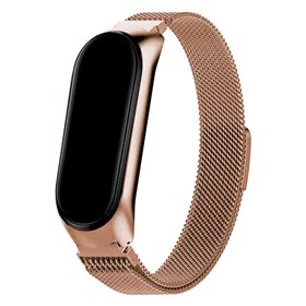 Correia legal para Xiaomi Mi Band 5 / Mi Band 6 / Amazfit Band 5 Metal Rose Gold