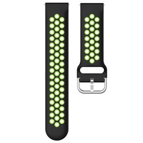 Correia Universal 20mm Amazfit Bip / GTS / Bip Lite / Huawei / Samsung / COOL Rubber Preto-Verde