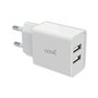 Entrada de carregador de rede universal 2 x USB COOL 2,4 Amps Branco