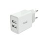 Entrada de carregador de rede universal 2 x USB COOL 2,4 Amps Branco