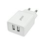 Entrada de carregador de rede universal 2 x USB COOL 2,4 Amps Branco