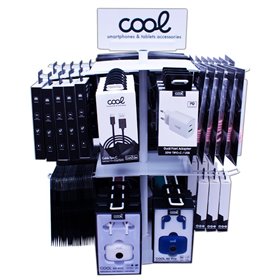 Expositor de Mesa COOL Metal Giratório para Acessórios (Branco)