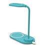 Lâmpada LED + Qi COOL Base de carregamento sem fio Celeste