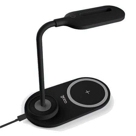 Lâmpada LED + Qi COOL Base de carregamento sem fio preto