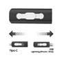 Pen Drive USB x32 GB COOL (3 em 1) Lightning / Type-C / USB Preto
