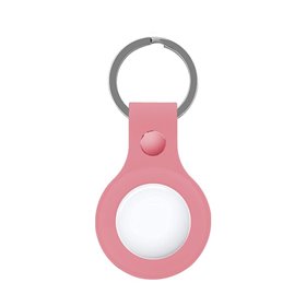 Porta-chaves de proteção COOL compatível com AirTag Silicone Rosa