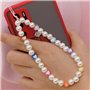 Pulseira universal para smartphone COOL com pingente de pérolas corações
