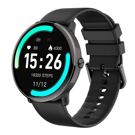 Smartwatch COOL Forever Silicone Preto (AMOLED, Chamadas, Esporte, Saúde)