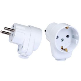 Ficha Schuko Macho 90º C/ 1 Saída 16A