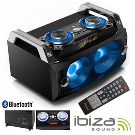 Sistema Som Portátil 120Wmáx Usb/Bt/Fm/Rec Leds Ibiza