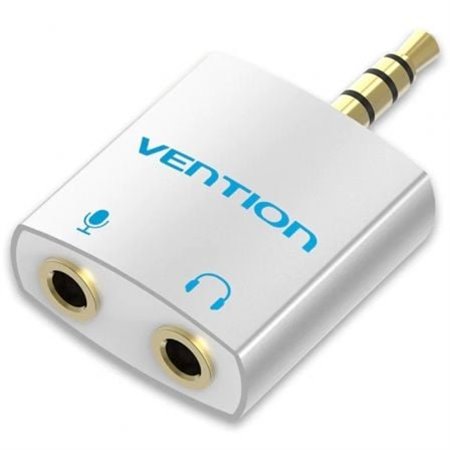 Adaptador Audio Vention BDBW0, Jack 3.5 Macho - 2x Jack 3.5 Fêmea, Branco