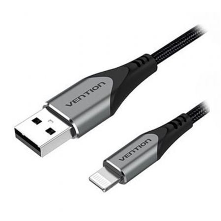 Cabo USB 2.0 Lightning Vention LABHF, USB Macho - Lightning Macho, Até 12W, 480Mbps, 1m, Cinza