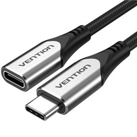Extensão USB 3.1 Tipo-C Vention TABHF, USB Tipo-C Macho - USB Tipo-C Fêmea, Até 60W, 5Gbps, 1m, Cinza