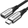 Extensão USB 3.1 Tipo-C Vention TABHF, USB Tipo-C Macho - USB Tipo-C Fêmea, Até 60W, 5Gbps, 1m, Cinza
