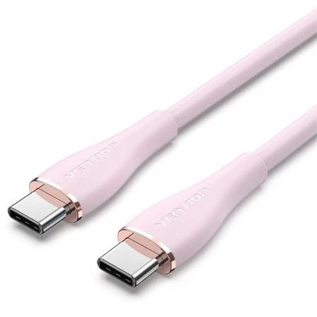 Cabo USB 2.0 Tipo-C Vention TAWPF, USB Tipo-C Macho - USB Tipo-C Macho, Até 100W, 480Mbps, 1m, Rosa