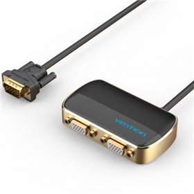 Divisor VGA com Alimentação Externa Vention DBABF, VGA Macho, 2x VGA Fêmea, 1m, Preto