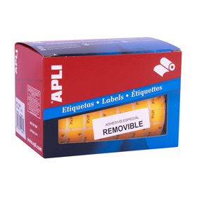 Rolo Apli de etiquetas PVP laranja fluorescentes removíveis 12,0 x 18,0 mm