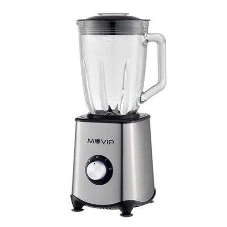 Liquidificador Muvip 1300W 1,5L - 2 velocidades - Corpo e lâminas em aço inoxidável - Função picador de gelo - Trava de seguranç
