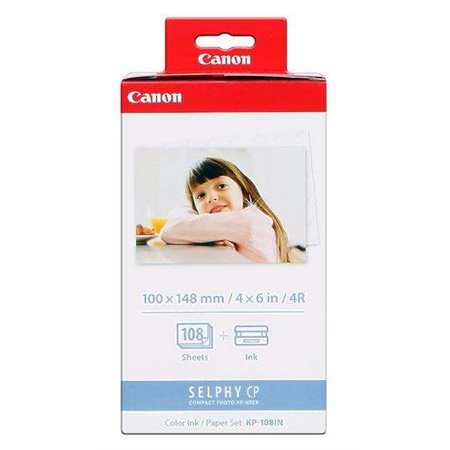 Pacote de tinta original Canon KP-108IN e 108 folhas de papel fotográfico, 100x148 mm - 3115B001