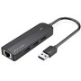 Dock USB 2.0 Vention CHPBB, 3xUSB, 1xMicro USB PD, 1xRJ45, Preto