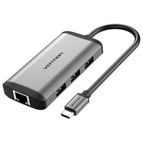 Dock USB Tipo-C Vention CNCHB, 1xHDMI, 3xUSB, 1xUSB Tipo-C PD, 1xRJ45, Cinza