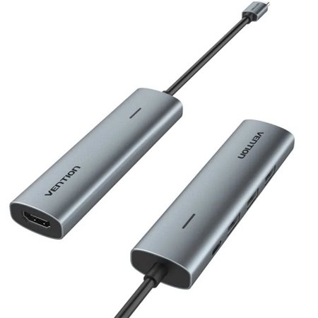 Dock USB Tipo-C Vention TGGHB, 3xUSB, 1xHDMI, 1xUSB Tipo-C PD