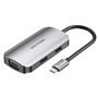 Dock USB Tipo-C Vention TOAHB, 1xHDMI, 1xVGA, 1xUSB, 1xUSB Tipo-C PD, Cinza