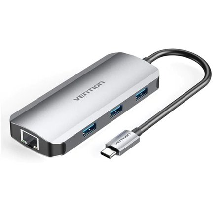 Dock USB Tipo-C Vention TOHHB, 1xHDMI, 3xUSB, 1xRJ45, 1xUSB Tipo-C PD