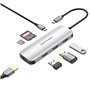 Dock USB Tipo-C Vention TOJHB, 1xHDMI, 3xUSB, 1xUSB Tipo-C, 1xLeitor de cartões, Cinza