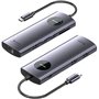 Dock USB Tipo-C Vention TQVHB, 2xHDMI, 3xUSB, 1xRJ45, 1xLector de Tarjetas, 1xUSB Tipo-C PD, Cinza