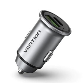Carregador para Carro Vention FFBH0, 1xUSB-Tipo C, 1xUSB, 20W