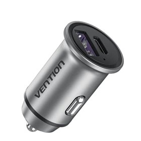 Carregador para Carro Vention FFFH0, 1xUSB-Tipo C, 1xUSB, 30W