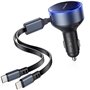 Carregador para Carro Vention FFOB0, 1xUSB Tipo-C Macho, 1xUSB Tipo-C Fêmea, 1xLightning Macho, 30W