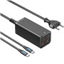 Carregador de Parede Vention FBSBG-EU, 2xUSB Tipo-C + Cabo USB Tipo-C, 2xUSB, 100W