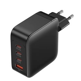 Carregador de Parede GaN Vention FEIB0-EU, 3xUSB Tipo-C + Cabo USB Tipo-C, 1xUSB, 140W