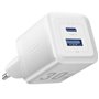 Carregador de Parede GaN Vention FEQW0-EU, 1xUSB Tipo-C, 1xUSB, 30W