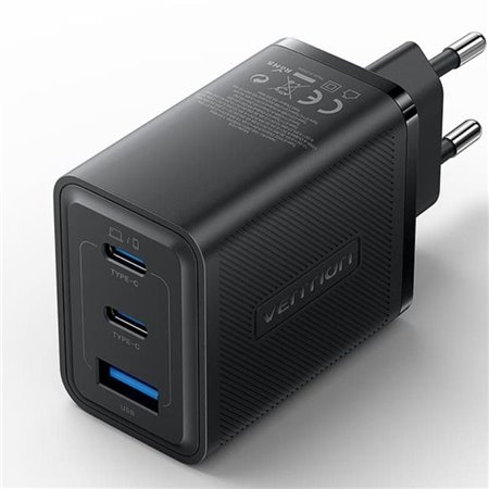 Carregador de Parede GaN Vention FERB0-EU, 2xUSB Tipo-C, 1xUSB, 65W