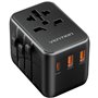 Carregador de Parede Universal Vention FJEB0, Toma de Corrente Universal, 1xUSB Tipo-C, 2xUSB, 65W