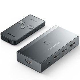 Switch Comutador 8K HDMI 2.1 Vention AKRH0 HDMI Fêmea, 3x HDMI Fêmea, 1x USB Tipo-C DP